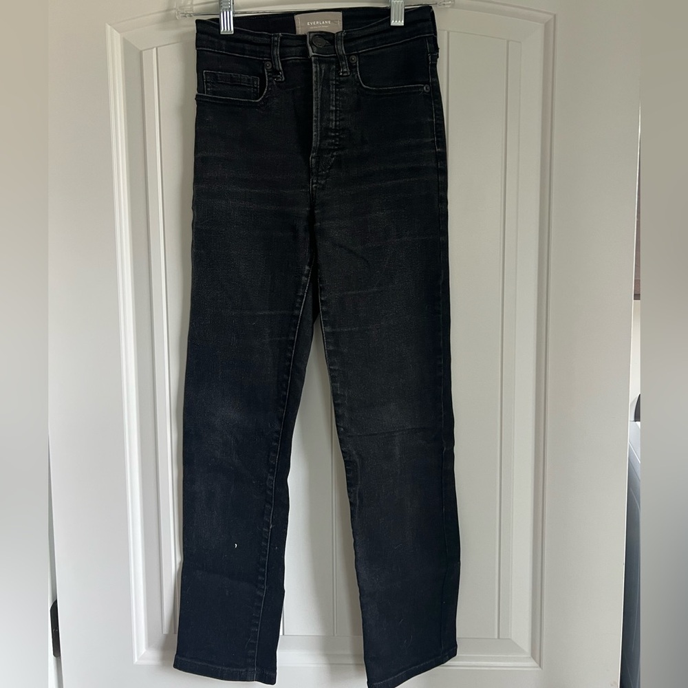 Everlane High-Rise Slim-Straight Black Jeans
